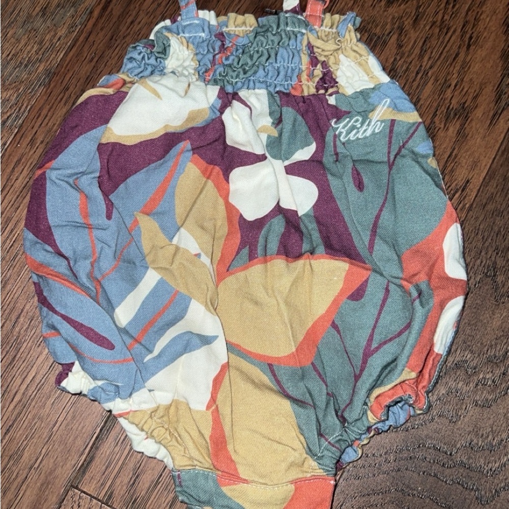 Kith Multicolor Floral Kids One-Piece - Blue, Green, Mustard, Maroon, Orange